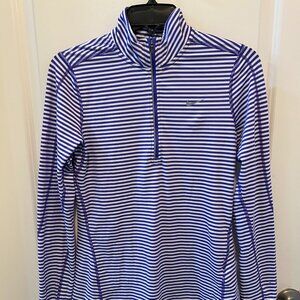 Nike Dri-Fit Women's Running Shirt Long Sleeve Purple White Stripe Size Small